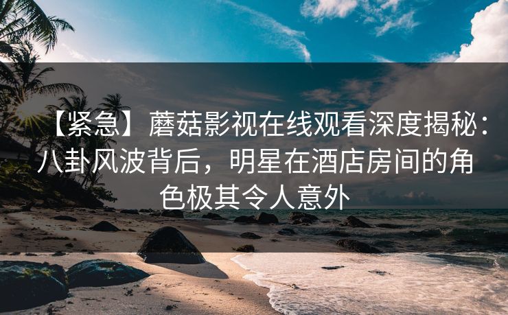 【紧急】蘑菇影视在线观看深度揭秘：八卦风波背后，明星在酒店房间的角色极其令人意外