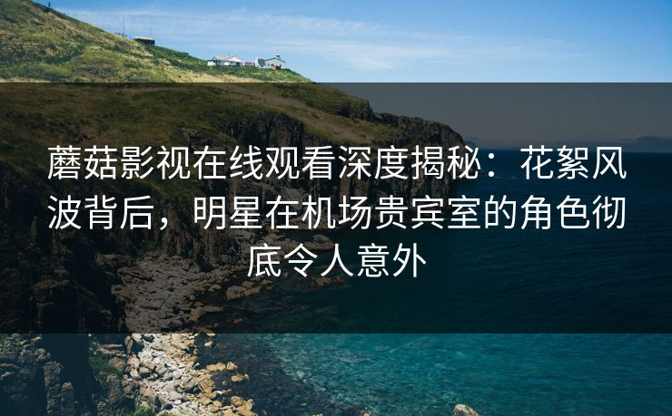 蘑菇影视在线观看深度揭秘：花絮风波背后，明星在机场贵宾室的角色彻底令人意外