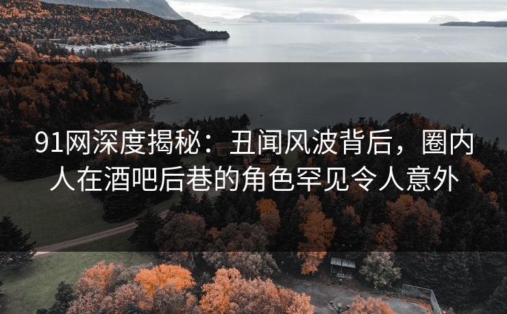 91网深度揭秘：丑闻风波背后，圈内人在酒吧后巷的角色罕见令人意外