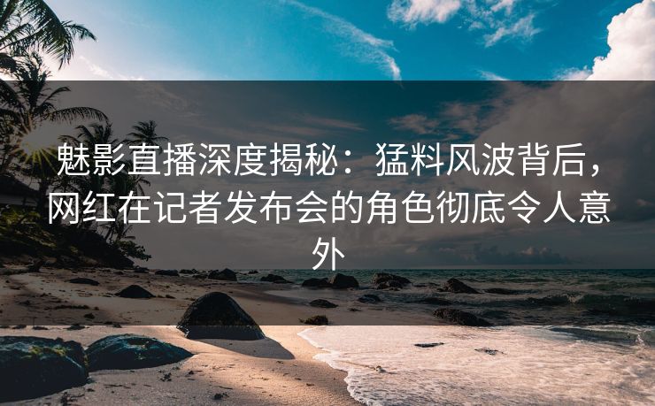 魅影直播深度揭秘：猛料风波背后，网红在记者发布会的角色彻底令人意外